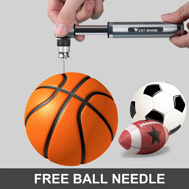 Portable Mini Aluminium Alloy Bike Pump, 160 PSI, Ultra Light