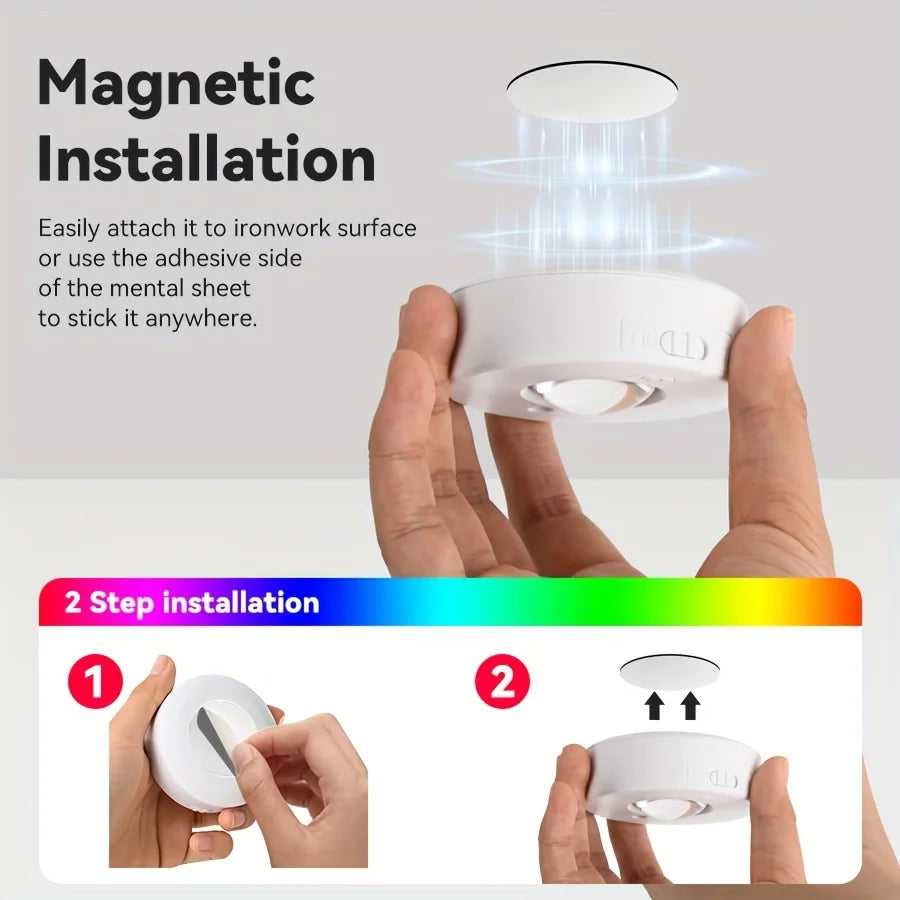Rechargeable RGB Cabinet Light with Remote, USB-C