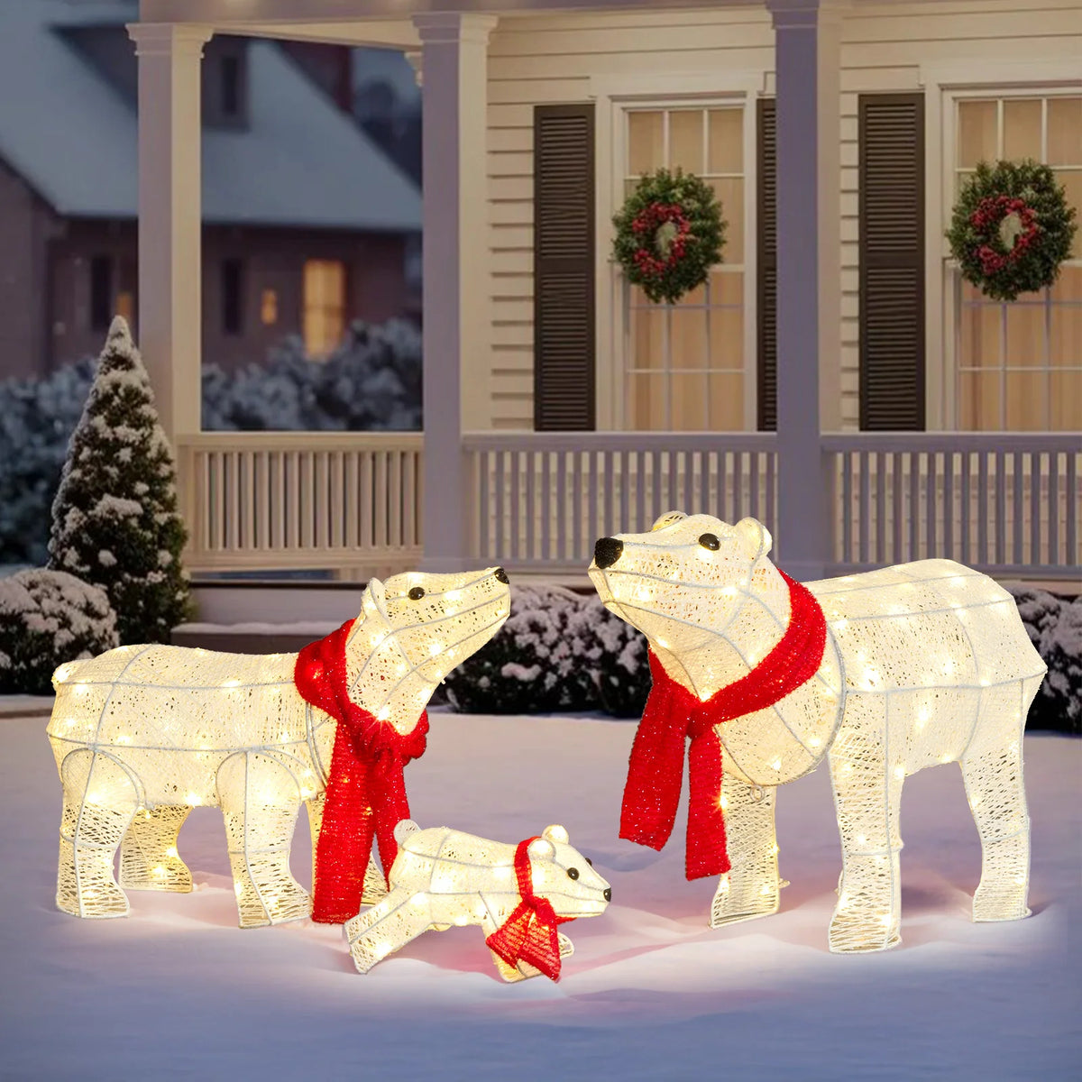 Lighted polar bear family