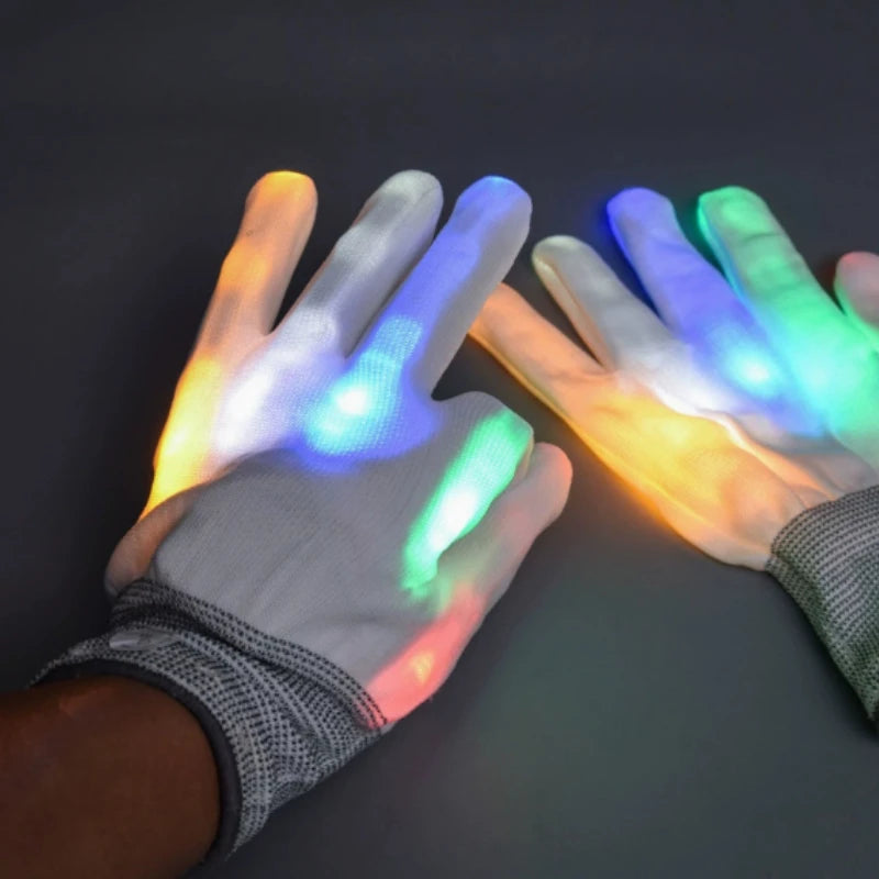 LED Light-Up Finger Gloves for Parties and Cosplay