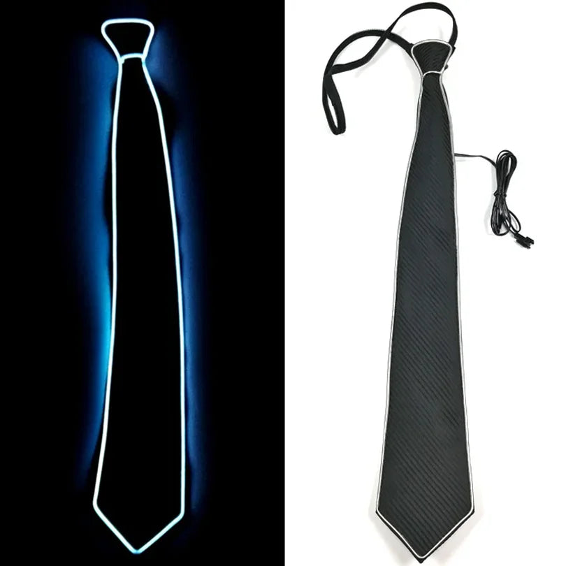 LED Light-Up Necktie, Adjustable Flashing Tie for Parties and Stage Shows