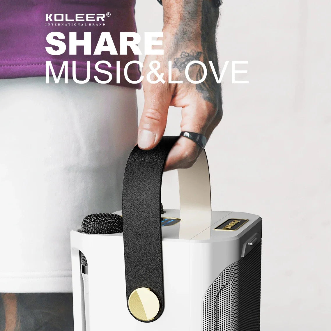 Portable Karaoke Bluetooth Speaker with Subwoofer and Microphone