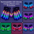 Rechargeable LED Glowing Gloves, Colour-Changing Pair for Stage and Parties