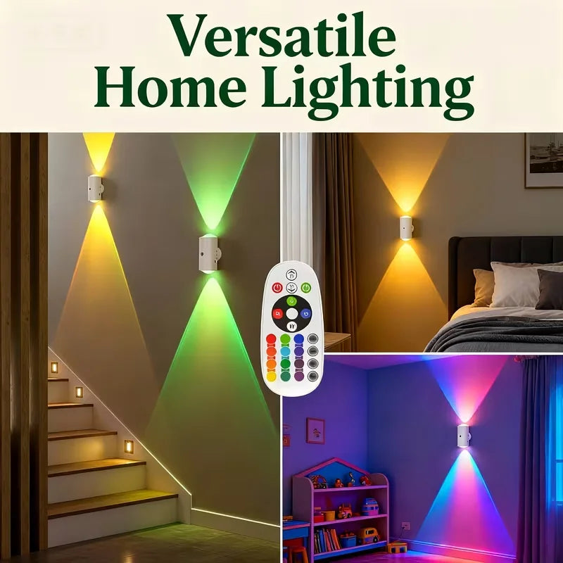 RGB Magnetic Motion Sensor Stair Lights with Remote, Rechargeable