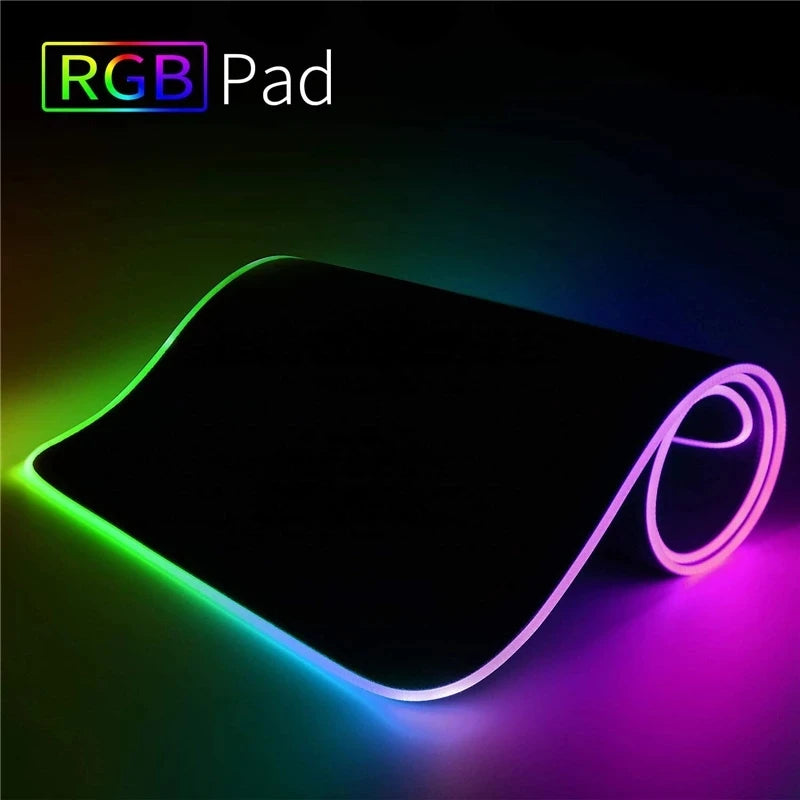 LED Light Desk Mat, RGB Mouse Pad and Keyboard Cover, Waterproof