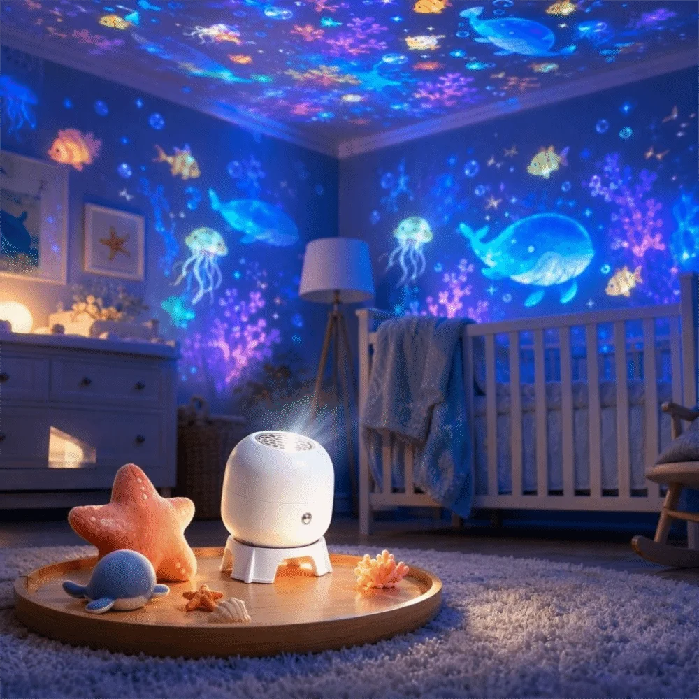 Rotating ocean projector lamp
