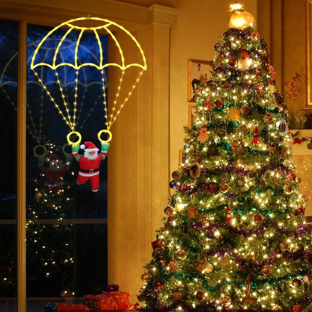 LED Christmas Parachute Lights with Santa, USB Powered