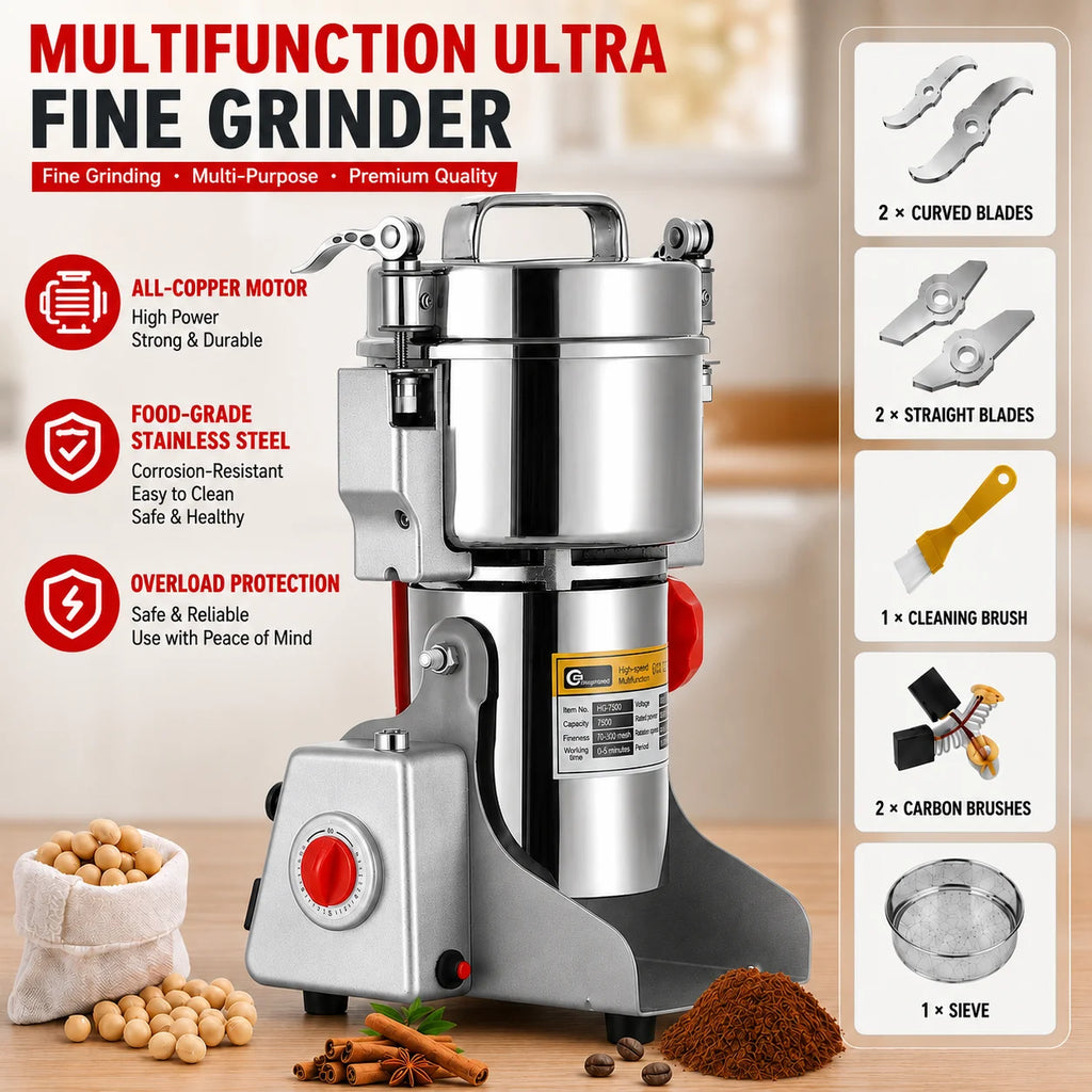 High Power Electric Coffee Grinder for Cereal, Nuts, Beans, Spices and Grains