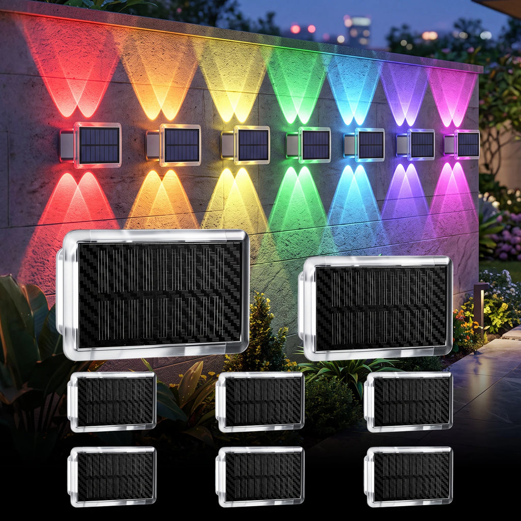 RGB LED solar fence lights