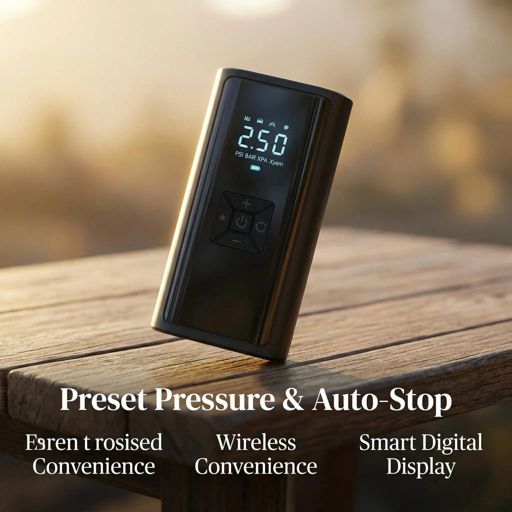12V 150PSI Portable Tyre Inflator with Digital Gauge, Auto Inflation and LED Light