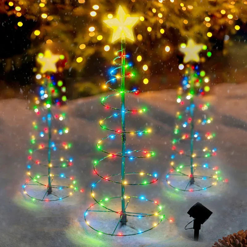 Outdoor Solar LED Christmas Tree String Lights, Waterproof