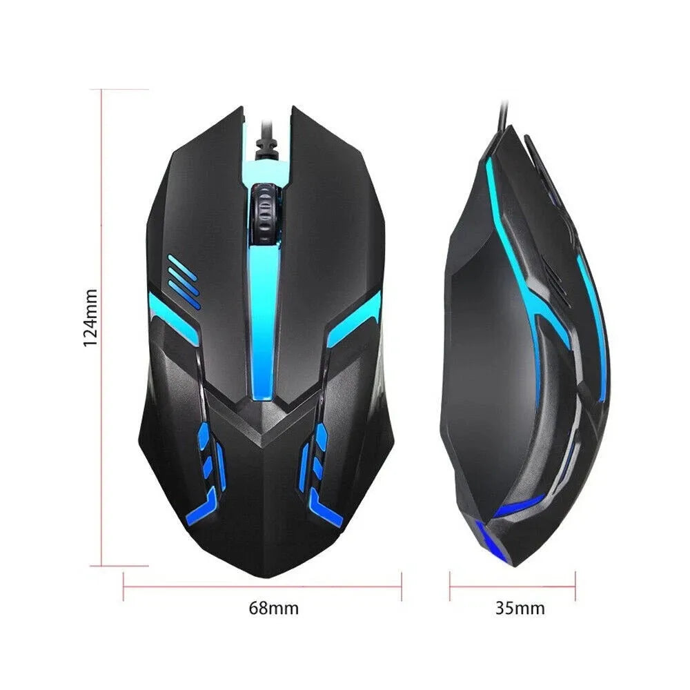 RGB LED Gaming Keyboard and Mouse Set, USB, for PC, Xbox and PlayStation