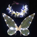 Kids DIY Light-Up Elf Wings with Flower Wreath Crown