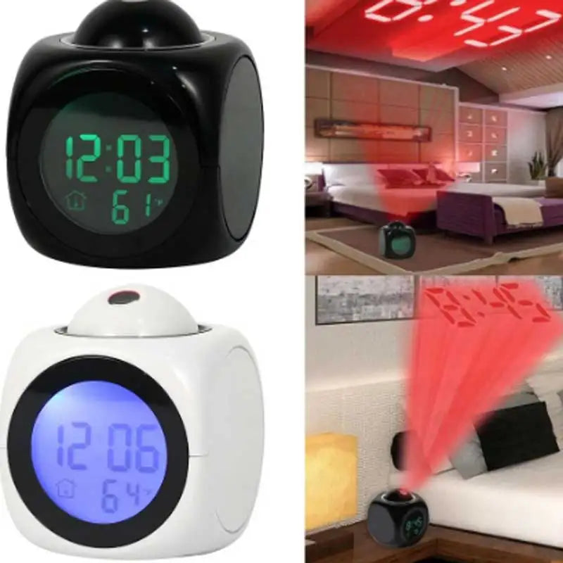 Multi-Function LED Projection Chime Clock with Voice Alarm