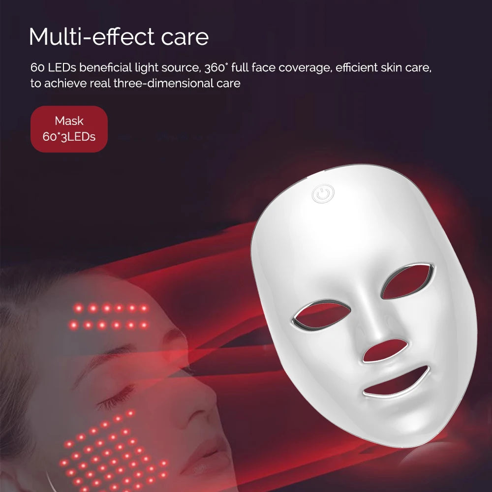 Rechargeable LED Facial Mask, 7 Colour Light Modes