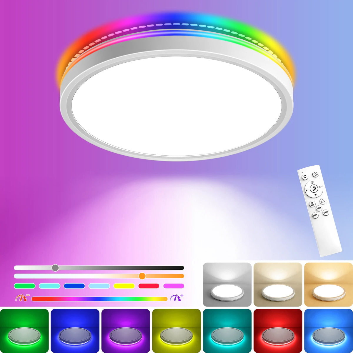 RGB dimmable LED ceiling light