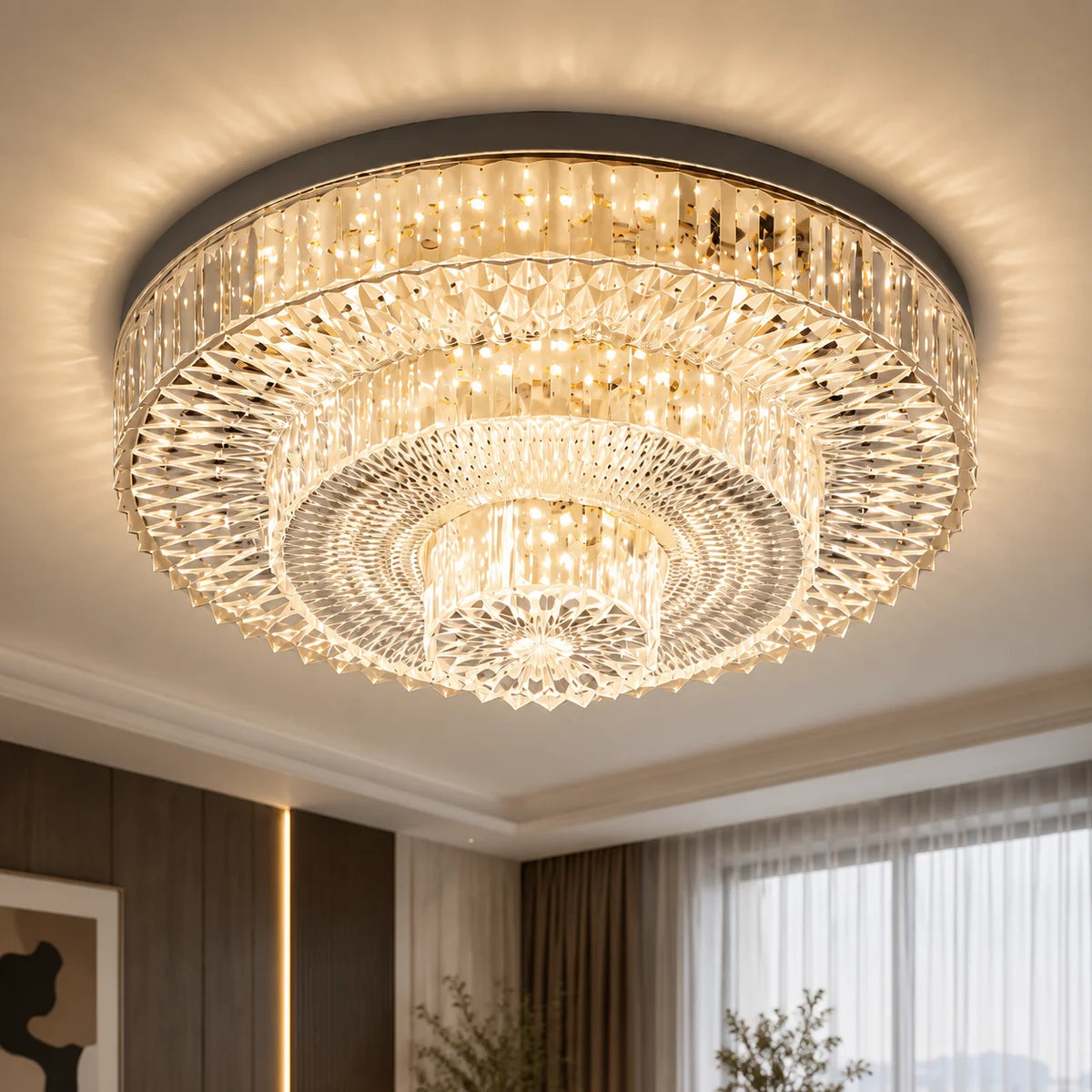 Modern crystal LED ceiling lamp