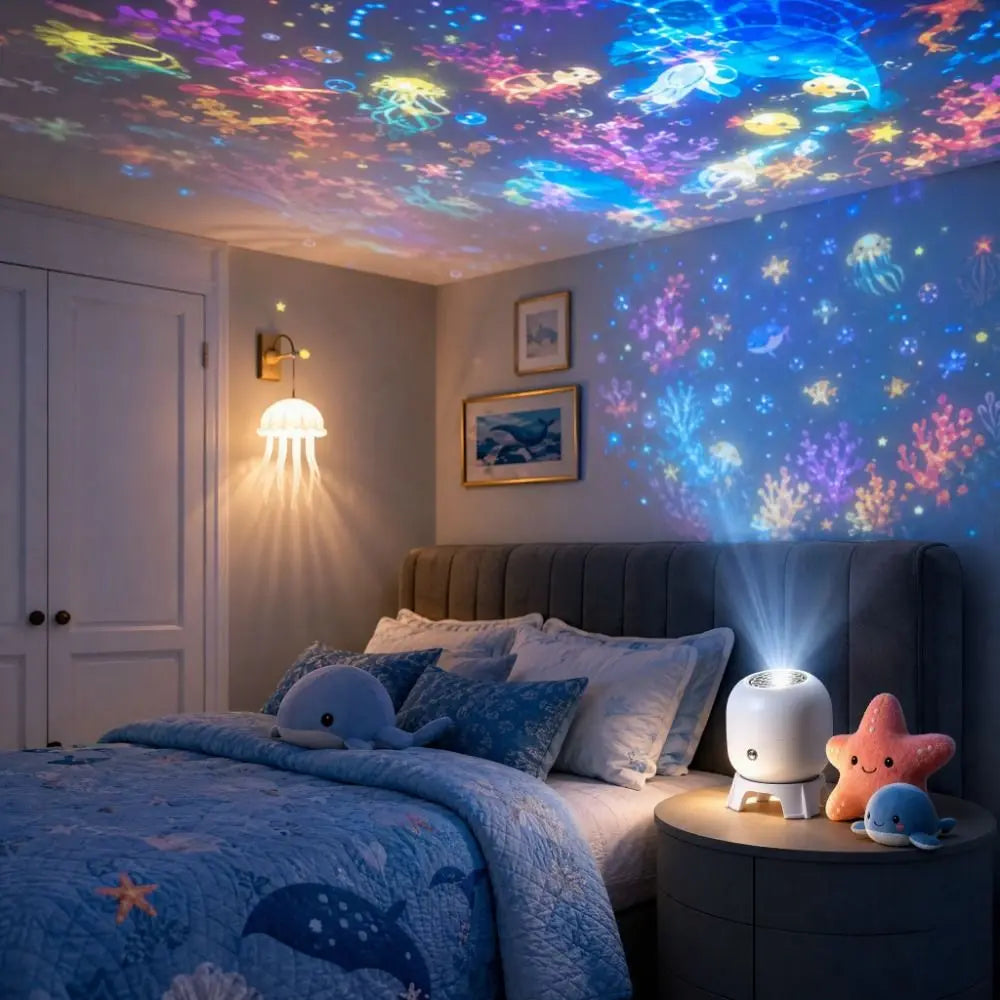 360° Rotating Ocean Projector Lamp, Flexible Neck