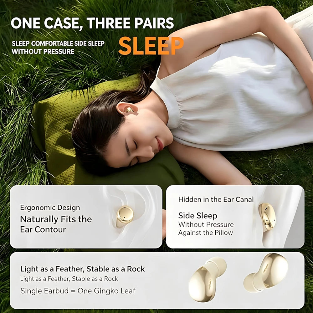 Smart Touch Half-Ear Clip Bluetooth Earphones with Noise Reduction
