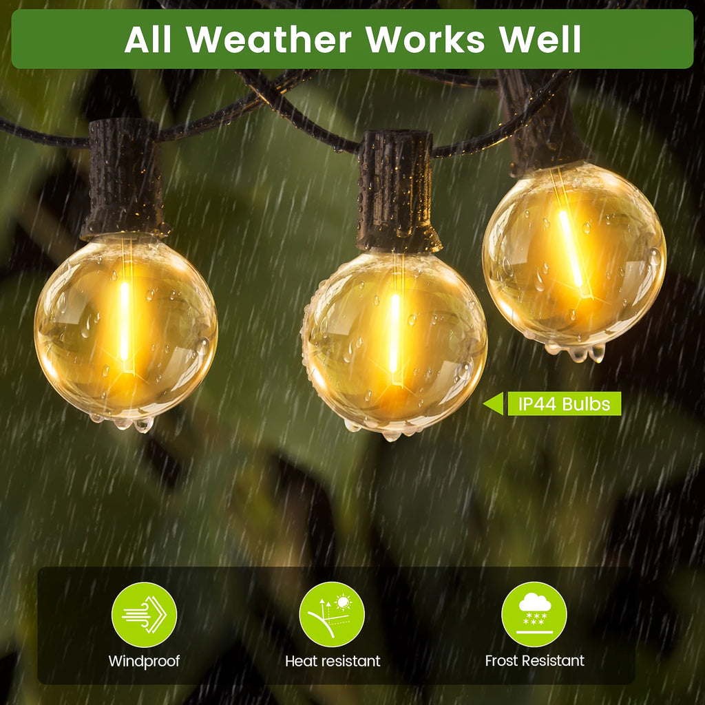 Outdoor G40 Globe String Lights, UK Plug, 24V, Remote, 15/30/45M