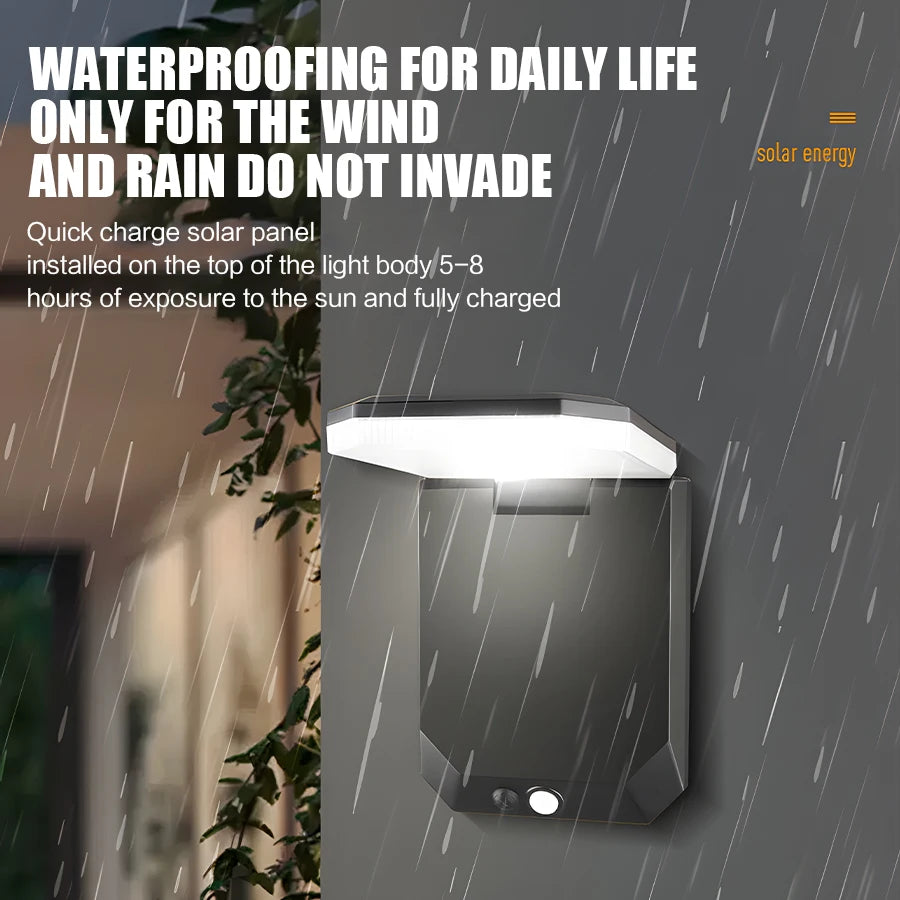 Solar Folding Wall Light with Motion Sensor, IP65