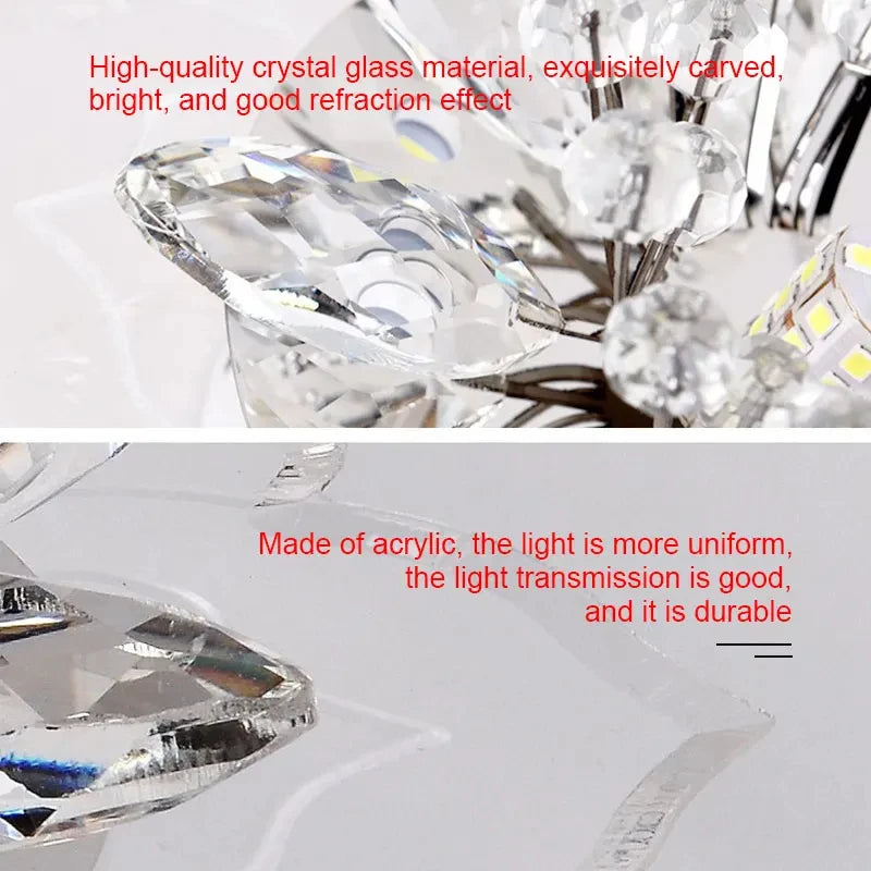 20cm LED Crystal Ceiling Light, Flower Shape