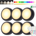 RGB LED puck light set with remote
