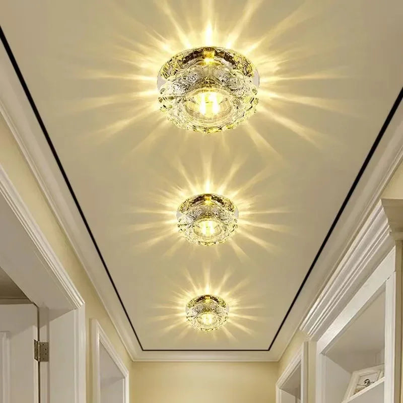 LED crystal embedded ceiling light
