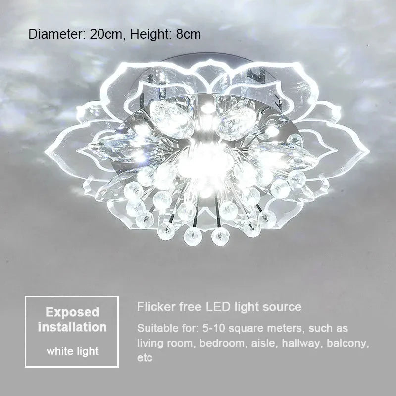 20cm LED Crystal Ceiling Light, Flower Shape