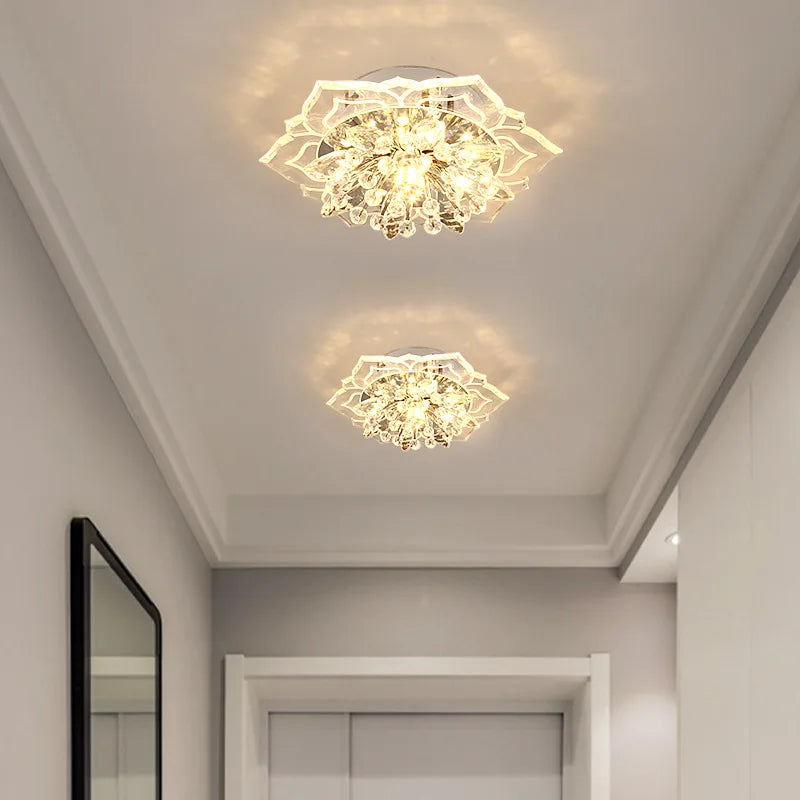 20cm LED Crystal Ceiling Light, Flower Shape