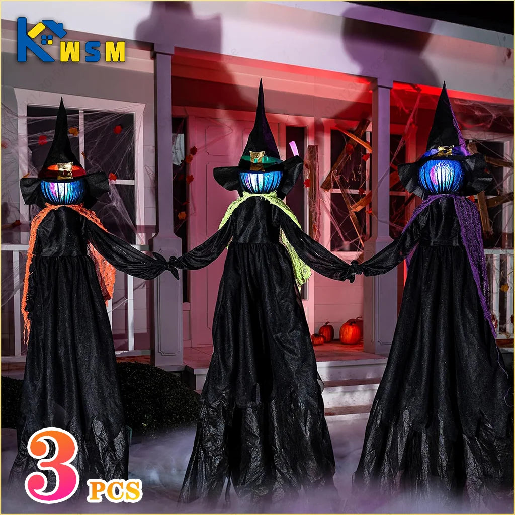 Glowing Halloween witches