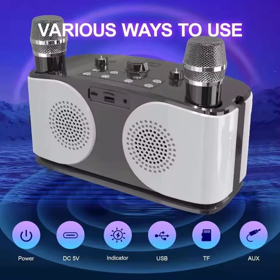 Portable Bluetooth Karaoke Speaker with Microphone, 20W