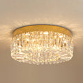 Gold luxury crystal LED ceiling lamp