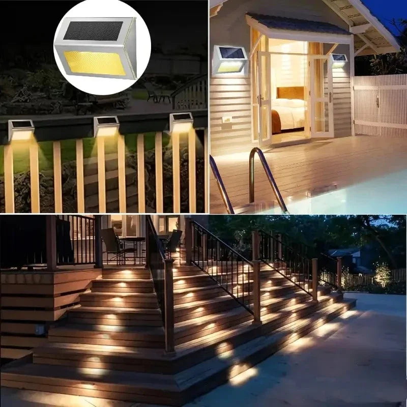 Stainless Steel Solar Deck Step Lights, Waterproof