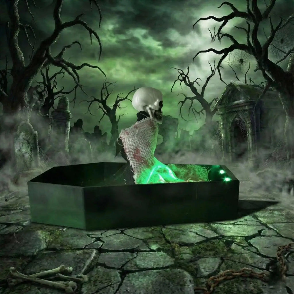 Halloween Voice-Activated Skeleton Figure with LED Lights