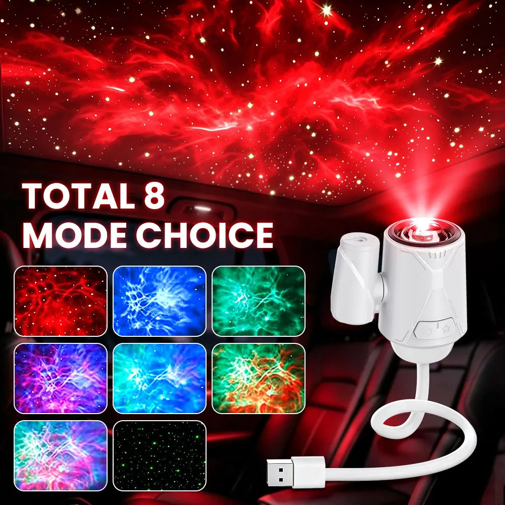 Dual-Mode Galaxy Projector Bedside Night Light