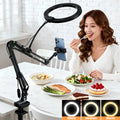 Overhead camera mount with ring light
