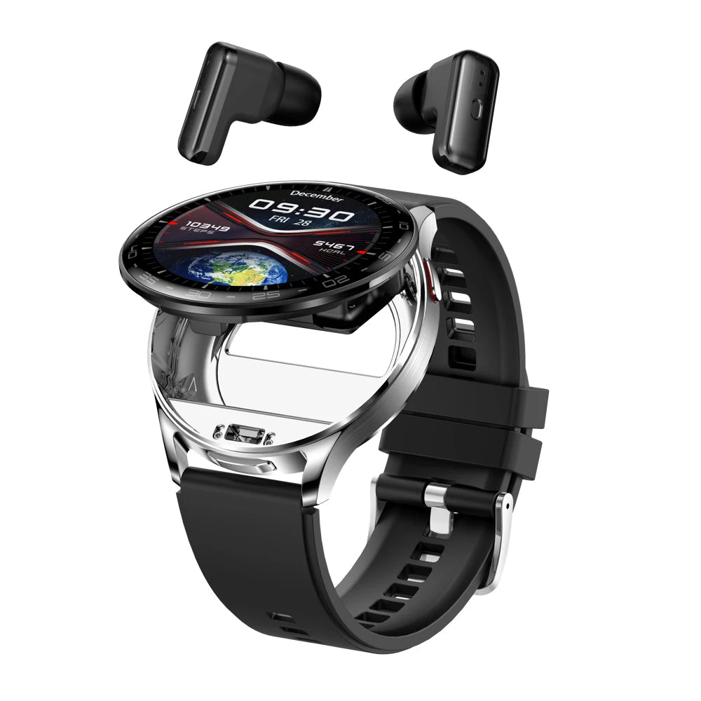 2-in-1 Smart Watch with Built-in TWS Earphones, 1.39"