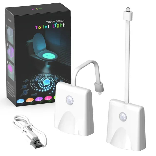 Motion Sensor Toilet Night Light, 7-Colour Rechargeable