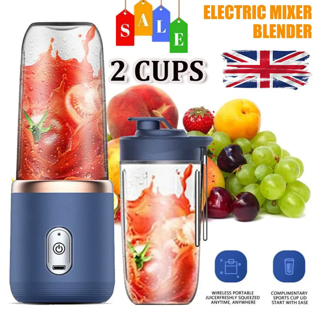 300ml Portable Cordless USB Rechargeable Blender with 2 Drinking Cups