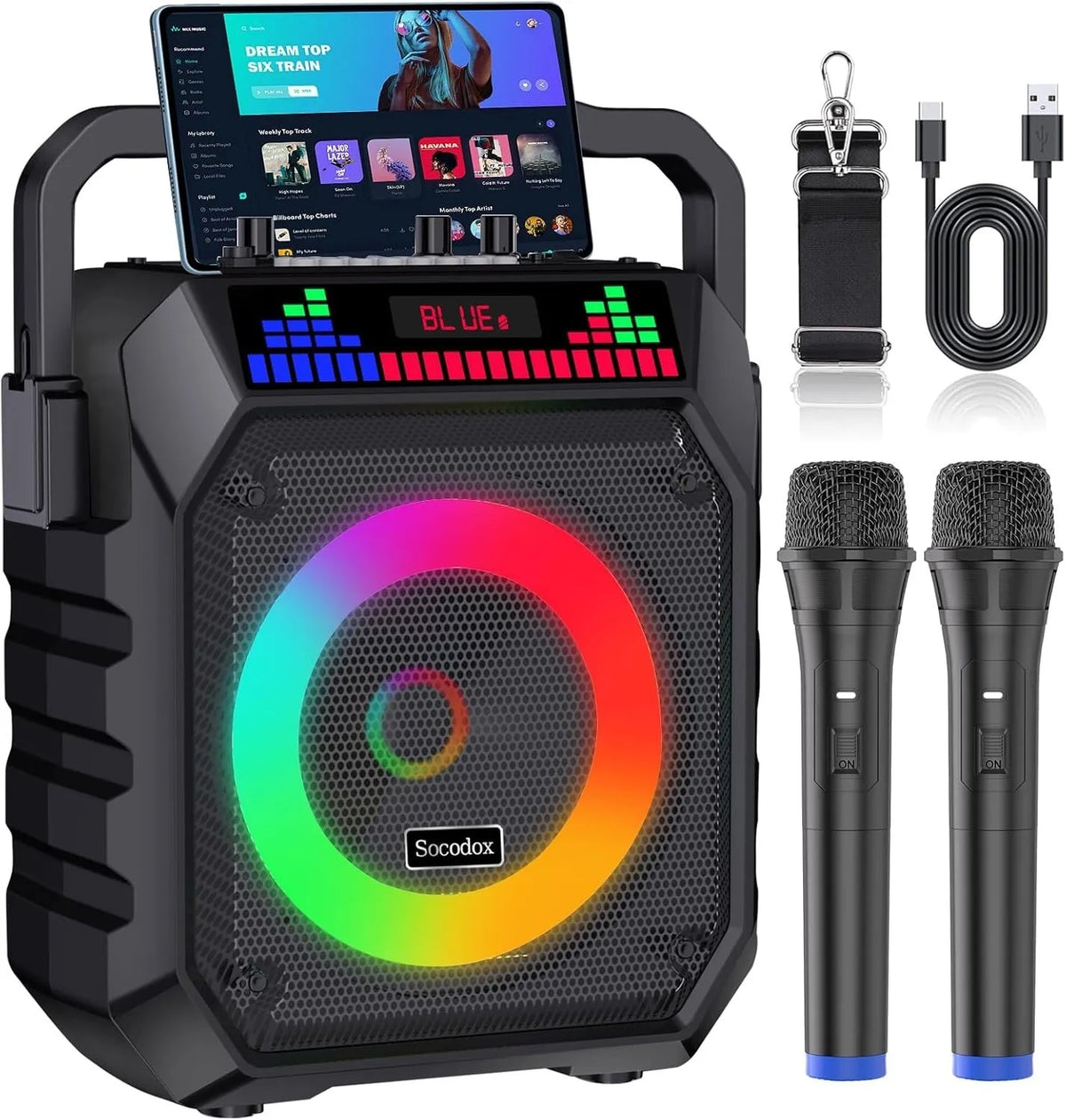 Karaoke machine with 2 wireless microphones