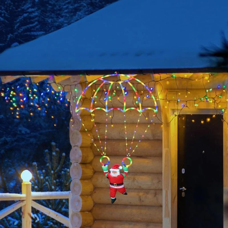LED Christmas Parachute Lights with Santa, USB Powered