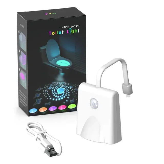 Motion Sensor Toilet Night Light, 7-Colour Rechargeable