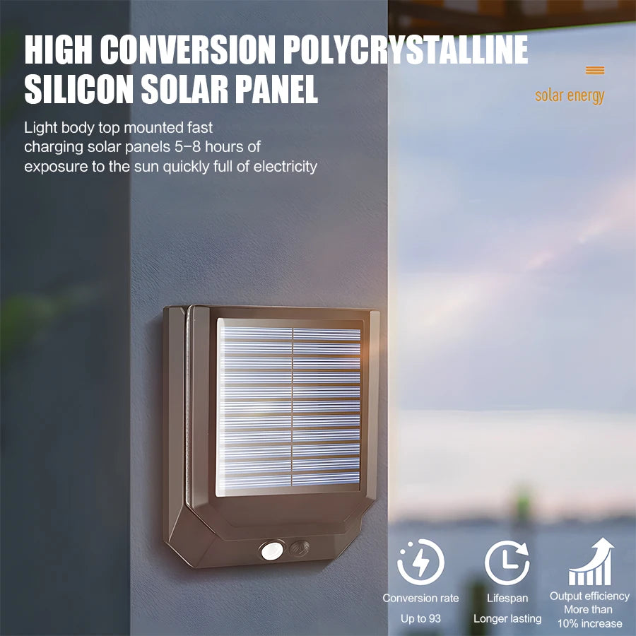 Solar Folding Wall Light with Motion Sensor, IP65