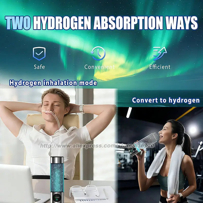 Upgraded Hydrogen Water Bottle, up to 6000 PPB, SPE PEM Technology