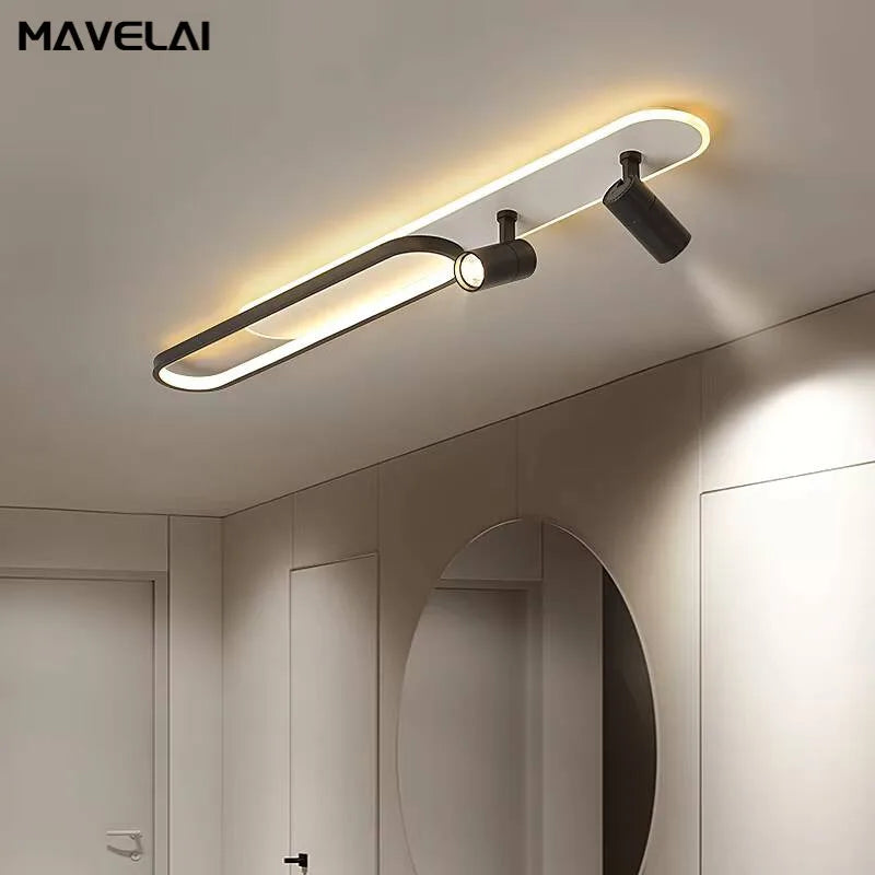 LED ceiling light with spotlight