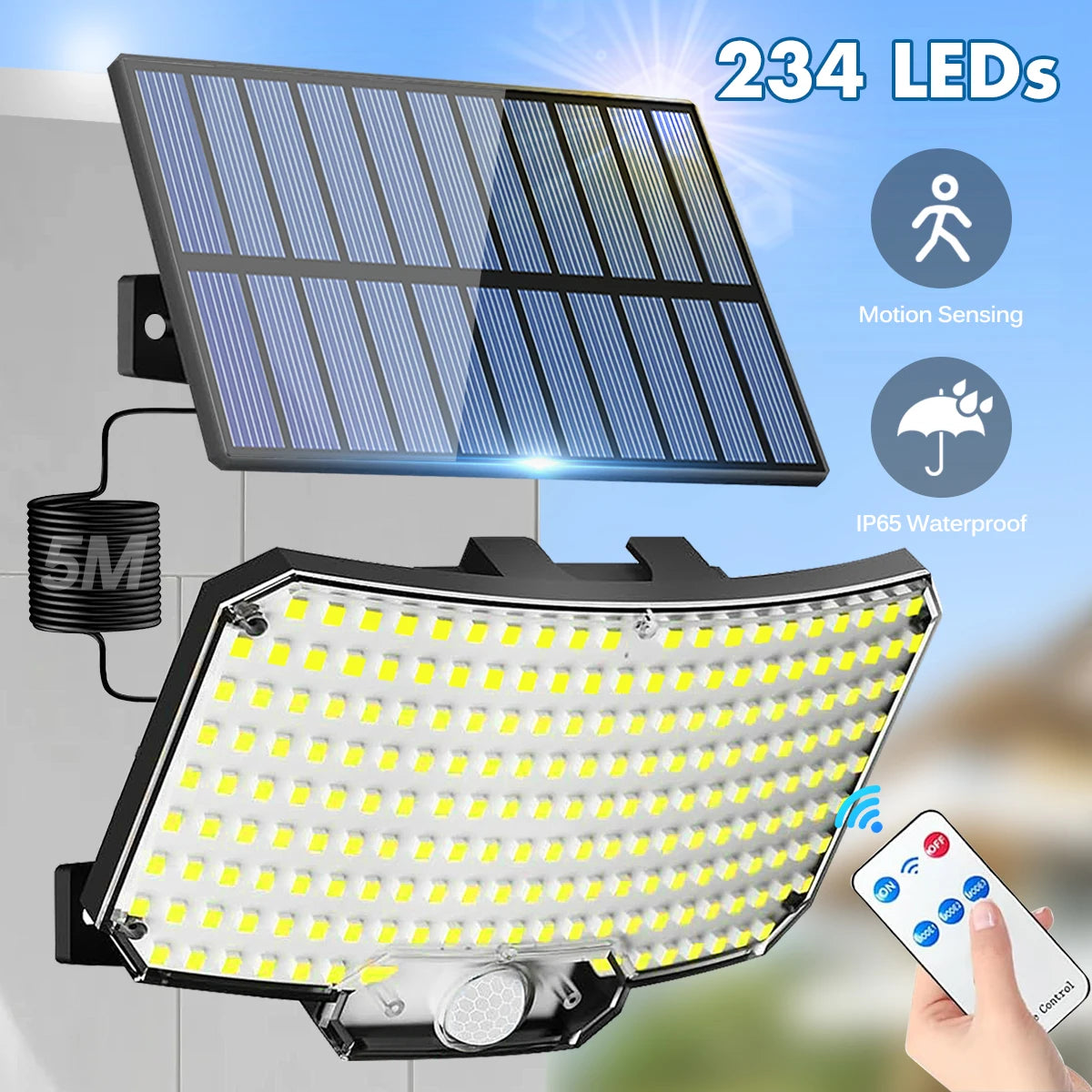 Solar flood lights with motion sensor