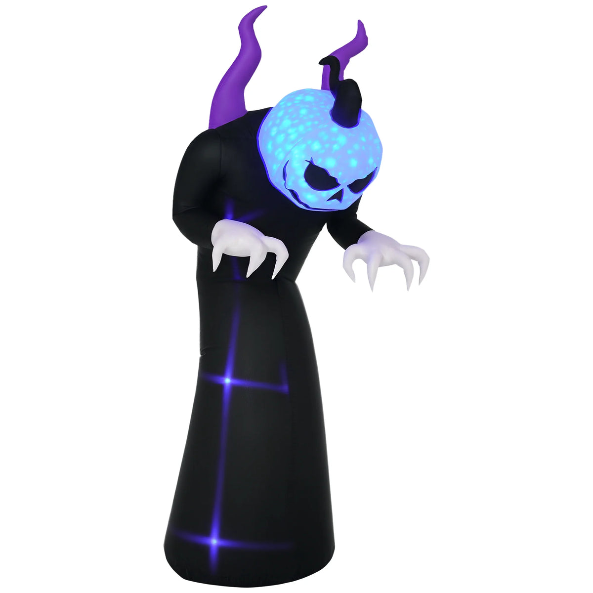 7ft Inflatable Halloween Ghost with Horns, Lighted, Outdoor