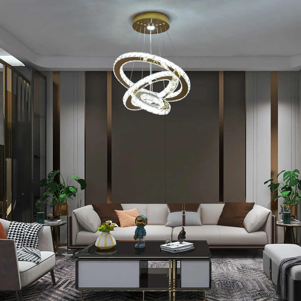 French Luxury Crystal Chandelier, LED Pendant