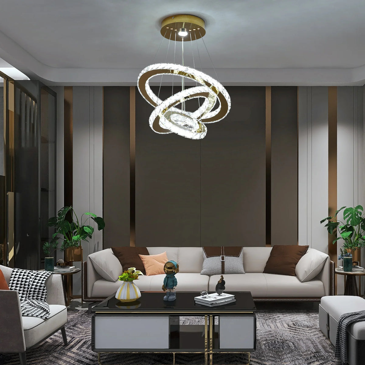 French Luxury Crystal Chandelier, LED Pendant